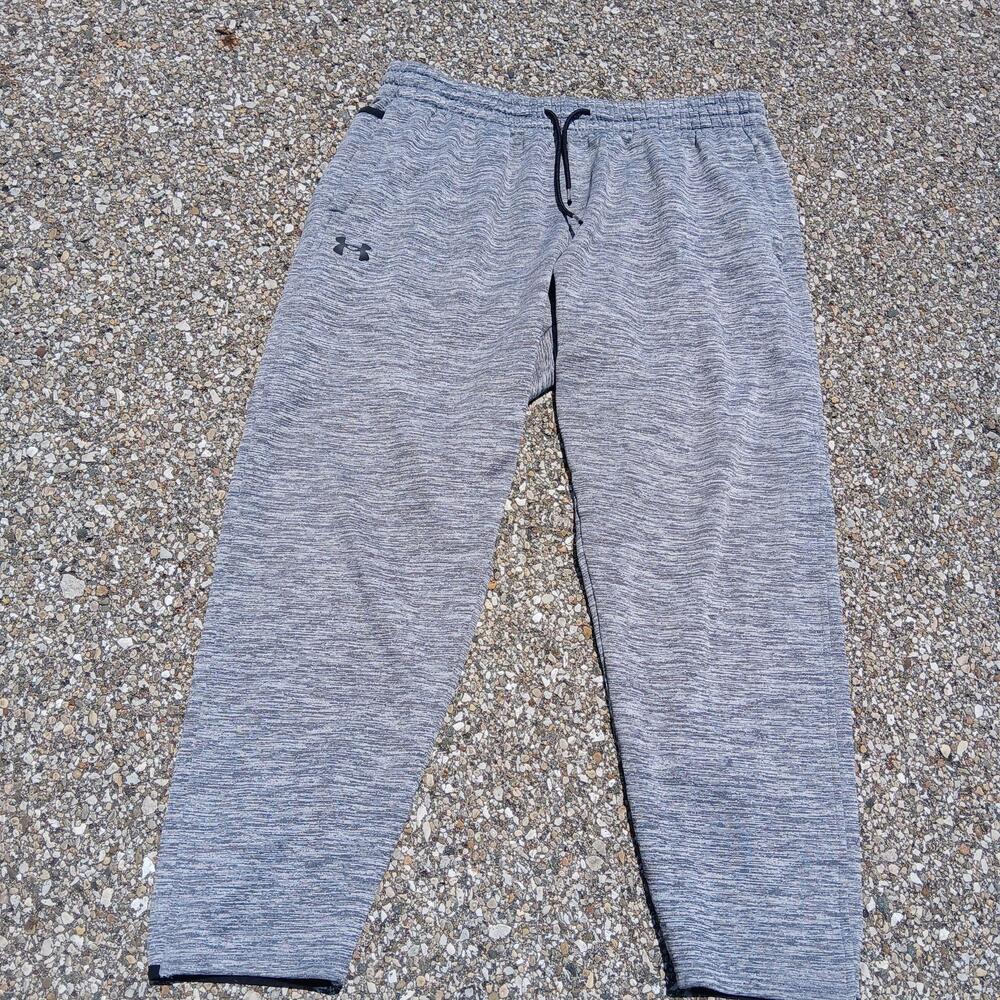Under Armour Sweatpants Mens XL Gray Fleece Joggers Logo Drawstring Athletic